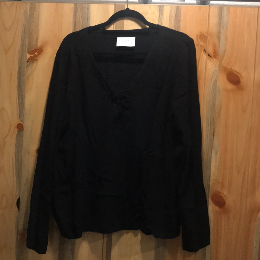 JUST Cross Top Long Sleeve